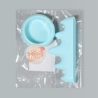 Подставка для маникюрных кистей и баночка для ликвида, цвет голубой - Фото 6