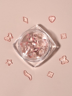 Фигурки для декора, объёмные, розовые, полупрозрачные