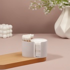 Органайзер для хранения ватных палочек и дисков, 2 секции, 9.5×6×6 см, белый - Фото 2