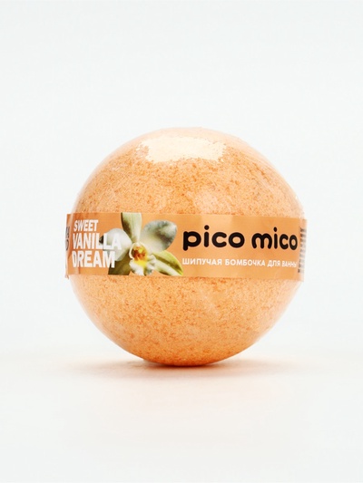 Бомбочка для ванны, 120 г, аромат сладкая ваниль, PICO MICO