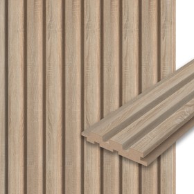 Панель стеновая реечная МДФ Beats, 2700×119×16 мм, цвет дуб сонома  (артикул 10340746)  большой выбор товаров оптом и в розницу по низким ценам с доставкой
