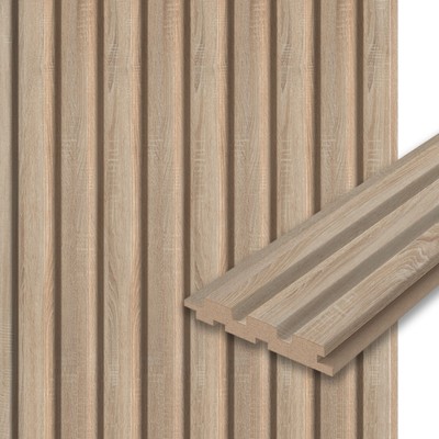 Панель стеновая реечная МДФ Beats, 2700×119×16 мм, цвет дуб сонома