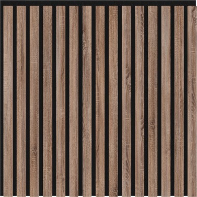 Панель стеновая реечная акустическая, 600×600×9 мм, цвет дуб винтаж