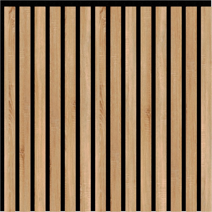 Панель стеновая реечная акустическая, 600×600×9 мм, цвет дуб сонома - Фото 1