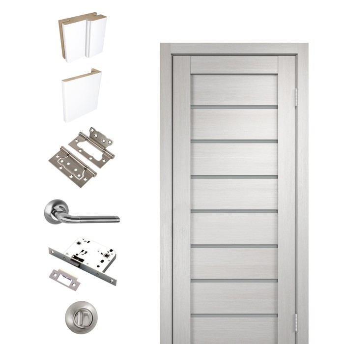 Комплект двери для санузла 3D U1 Белый, мателюкс  600х2000 - Фото 1