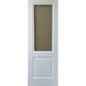 Дверь СИМПЛ-5 ЭМАЛЬ ДО Белый, стекло Ромб 600х2000
