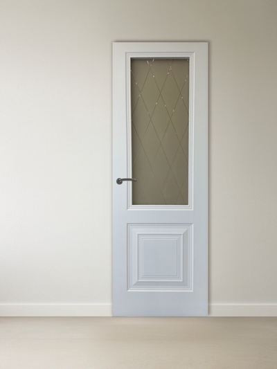Дверь межкомнатная «СИМПЛ - 5. ДО», со стеклом в ромб, 700×2000 мм, эмаль, цвет белый