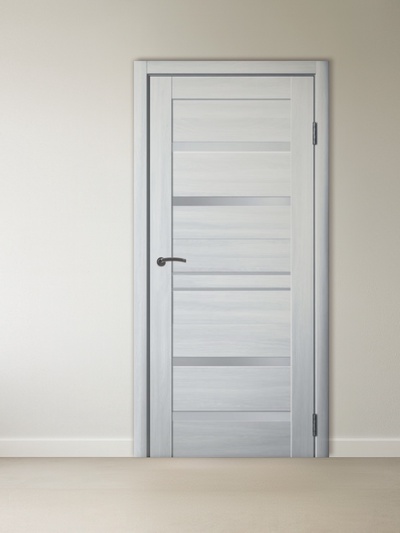 Комплект двери для санузла 293, со стеклом мателюкс, 800×2000×36 мм, экошпон, цвет ясень пепельный