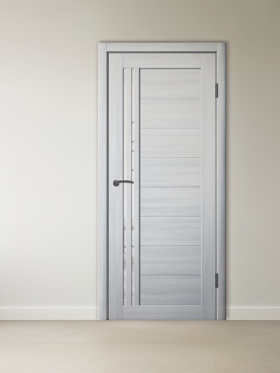 Комплект двери для санузла 270, со стеклом мателюкс, с комплектом фурнитуры, 800×2000×36 мм, экошпон, цвет ясень пепельный