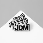 Значок «Япония» JDM, цвет чёрно-белый в чёрном металле - Фото 2