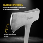 Топор ТУНДРА ПРОФИ, цельнокованый, двухкомпонентная рукоятка, 600 г - Фото 3