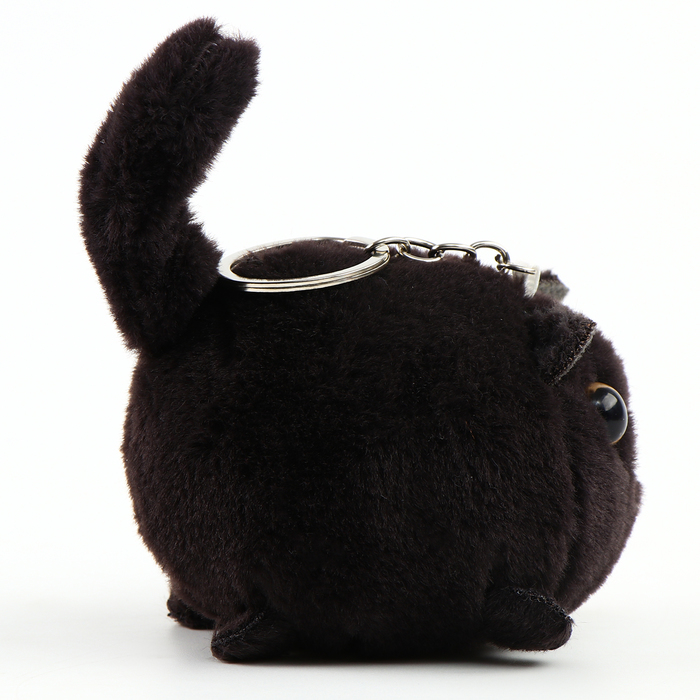Мягкая игрушка "Кот" на брелоке, 8 см, цвет черный