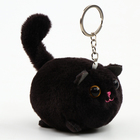 Мягкая игрушка «Кот» на брелоке, 8 см, цвет чёрный - фото 9211793