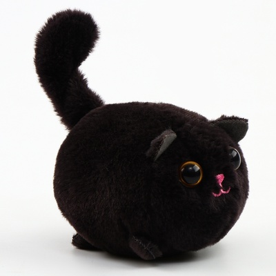Мягкая игрушка «Кот», 8 см, чёрная