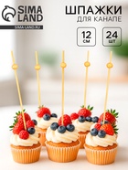 Шпажки деревянные «Шарики» набор 24 шт. - Фото 1