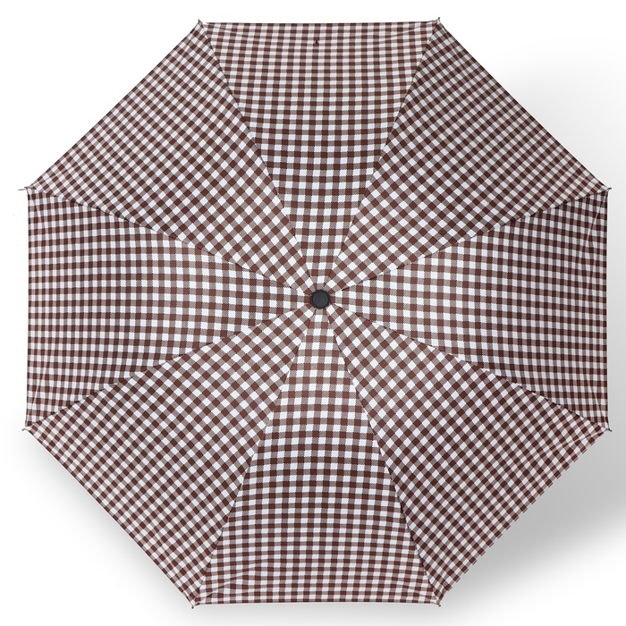 Зонт механический «Мелкая клетка», эпонж, 4 сложения, 8 спиц, R = 47 см, цвет МИКС - фото 1883052751