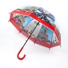 Зонт - трость полуавтоматический «Париж», 8 спиц, R = 41 см, рисунок МИКС - Фото 4
