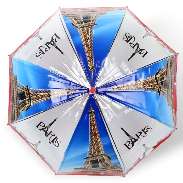 Зонт - трость полуавтоматический «Париж», 8 спиц, R = 41 см, рисунок МИКС - фото 1905156864