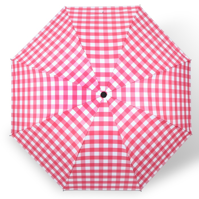 Зонт механический «Клетка», эпонж, 4 сложения, 8 спиц, R = 48 см, цвет МИКС
