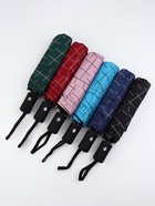 Зонт автоматический «Клетка», эпонж, 3 сложения, 8 спиц, R=48/55 см, d=96 см, МИКС - Фото 4