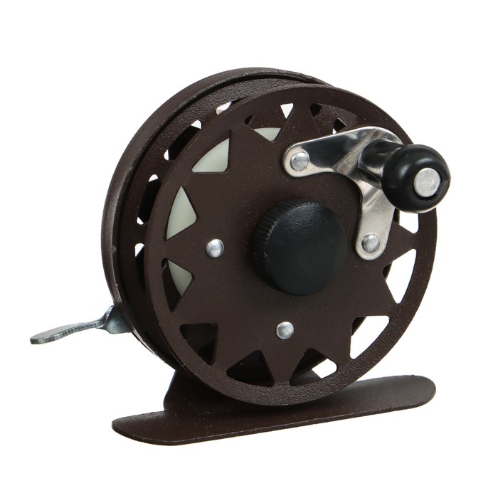 Катушка инерционная, металл, диаметр 5.5 см, цвет темно-коричневый, TL55