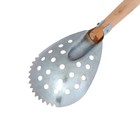 Шабалка 39 см, металлическое основание вытянутое с зубцами, ручка деревянная - Фото 4