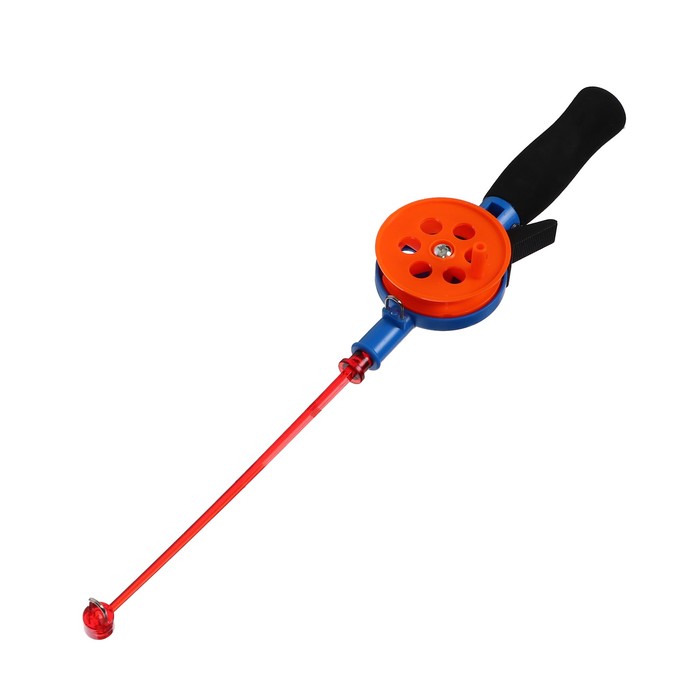 Удочка зимняя, ручка неопрен, катушка d=5.5 см, длина 33 см, цвет оранжевый, HFB-34