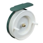 Катушка инерционная, металл пластик, диаметр 6.5 см, цвет белый-зелёный, 701 - фото 9089906