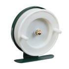 Катушка инерционная, металл пластик, диаметр 6.5 см, цвет белый-зелёный, 701 - фото 9089909