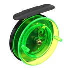 Катушка инерционная, металл пластик, диаметр 6.5 см, цвет черный-зеленый, 701 - Фото 3