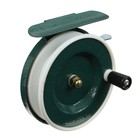 Катушка инерционная, металл пластик, диаметр 6.5 см, цвет темно-зеленый/белый, 801 - Фото 3