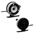 Катушка инерционная, металл пластик, диаметр 5.7 см, цвет черный белый, 601A - Фото 2