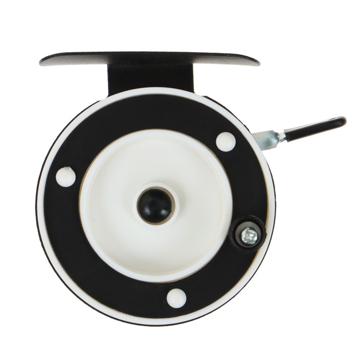 Катушка инерционная, металл пластик, диаметр 6.3 см, цвет черный белый, 701A