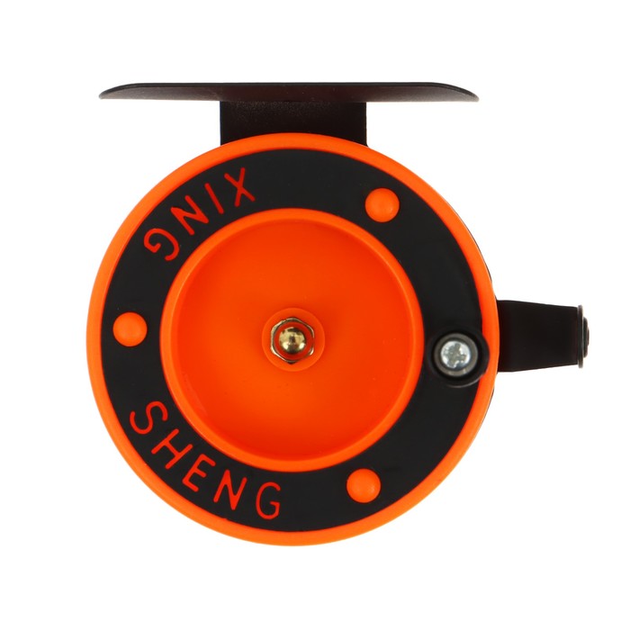 Катушка инерционная, металл пластик, диаметр 6.5 см, направляющая, черно-оранжевый, 701D