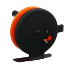 Катушка инерционная, металл пластик, диаметр 6.5 см, направляющая, черно-оранжевый, 701D - фото 9089979
