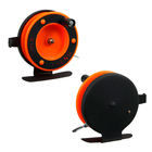 Катушка инерционная, металл пластик, диаметр 6.5 см направляющая лески, черно-красный, 801D - Фото 2