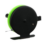 Катушка инерционная, металл пластик, диаметр 6.5 см, направляющая, черно-салатовый, 801D - Фото 7