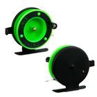 Катушка инерционная, металл пластик, диаметр 6.5 см, направляющая, черно-салатовый, 801D - Фото 2