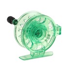 Катушка инерционная, пластик, диаметр 6 см, направляющая лески, цвет зеленый, 109 - фото 9127513
