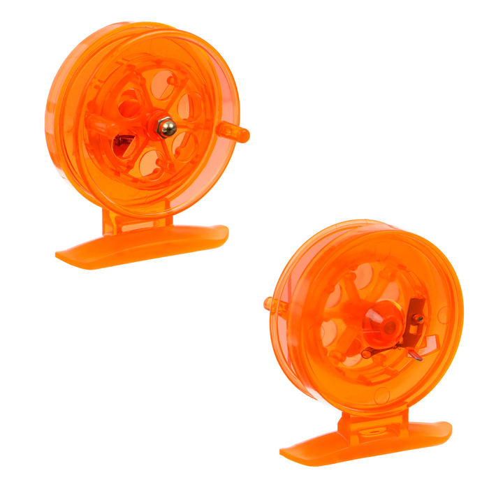 Катушка инерционная, пластик, диаметр 6.5 см, цвет оранжевый, 807S