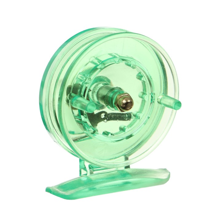 Катушка инерционная, пластик, диаметр 5.5 см, цвет зеленый, 806S