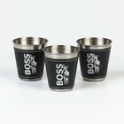 Стопки в чехле BOSS, нержавеющая сталь, набор 3 шт. × 70 мл - Фото 2
