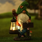 Садовая фигура - фонарь «Гном Welcome» 9×15×25 см, Greengo - Фото 13