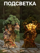 Садовая фигура - фонарь из полистоуна «Дом на дереве», 15×10×29 см - Фото 3