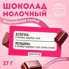 Шоколад молочный «Сериал и вино», 27 г.