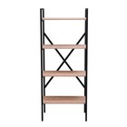 Стеллаж металлический "ENERGY loft", 147 х 60 х 35 см, чёрный, дуб сантана - фото 23715970