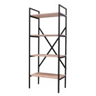 Стеллаж металлический "ENERGY loft", 147 х 60 х 35 см, чёрный, дуб сантана - фото 23715972