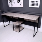 Стол письменный для двоих с полками "ENERGY loft", 74,2 х 181 х 54 см, чёрный, боб пайн - фото 24305849