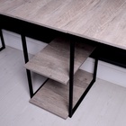 Стол письменный для двоих с полками "ENERGY loft", 74,2 х 181 х 54 см, чёрный, боб пайн - фото 24305854
