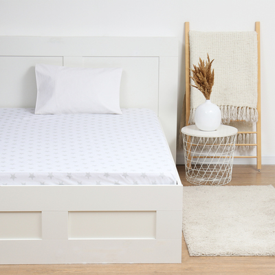 Простыня на резинке 1.5-спальная «Этель. Звезды», 140×200+25 см, бязь